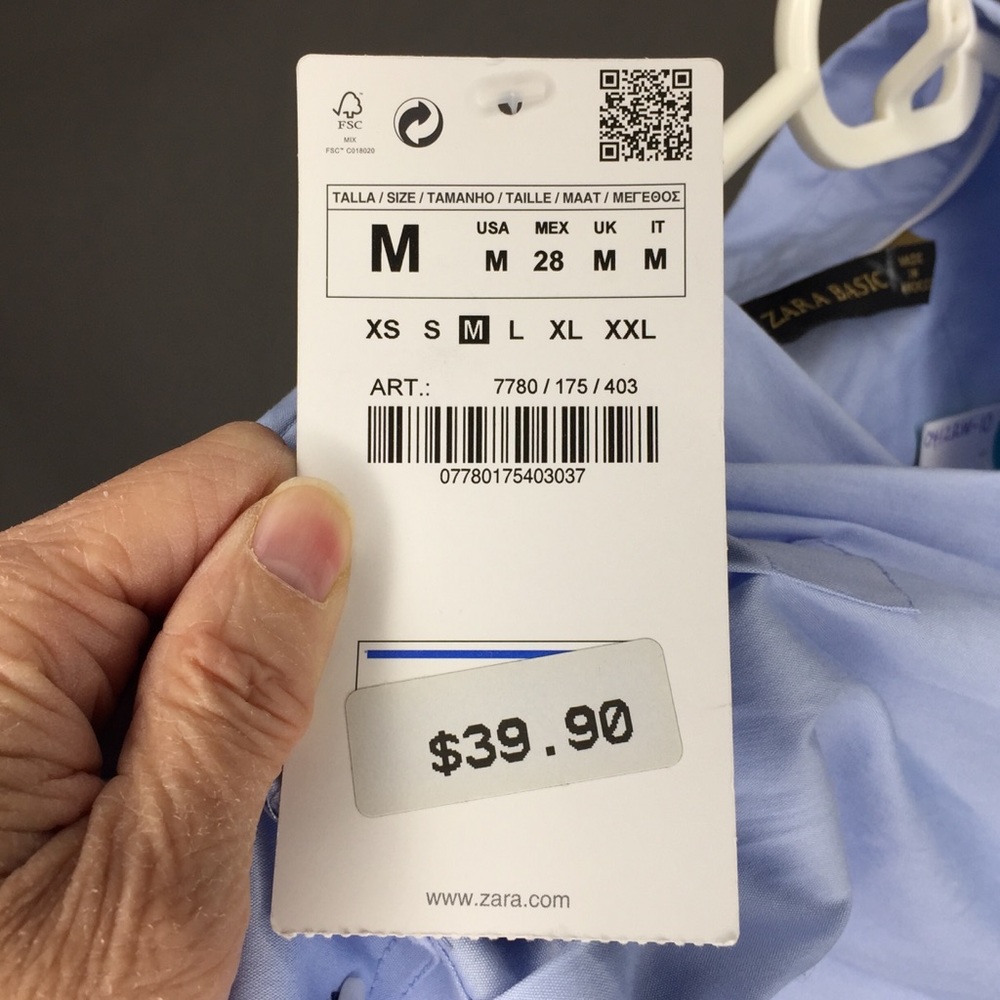 Zara Basic Collection Blouse-Size M-Light Blue - image 7